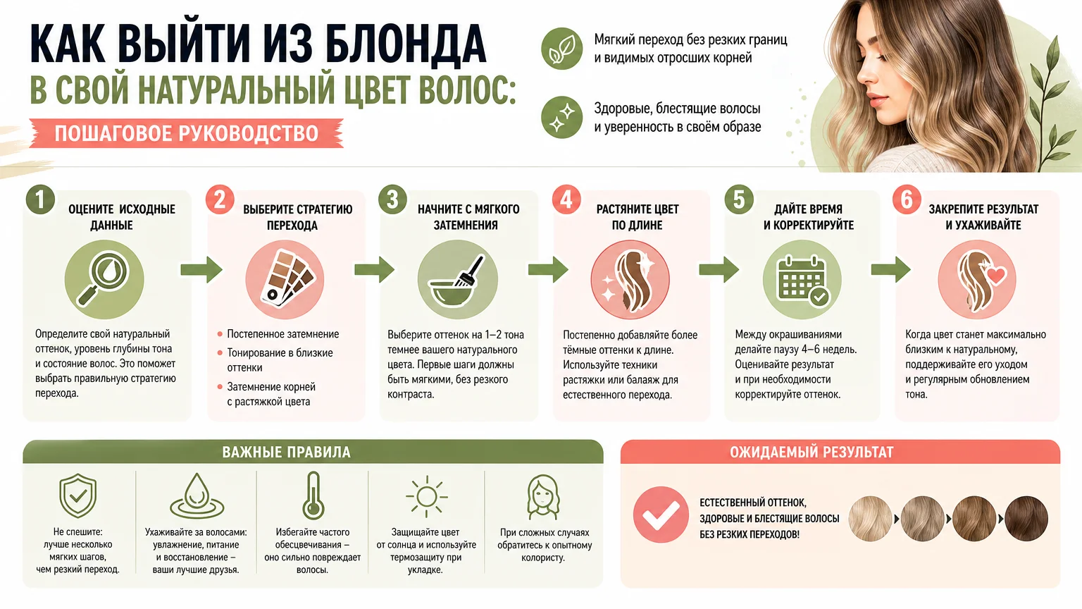 Как выйти из блонда в свой натуральный цвет волос: пошаговое руководство