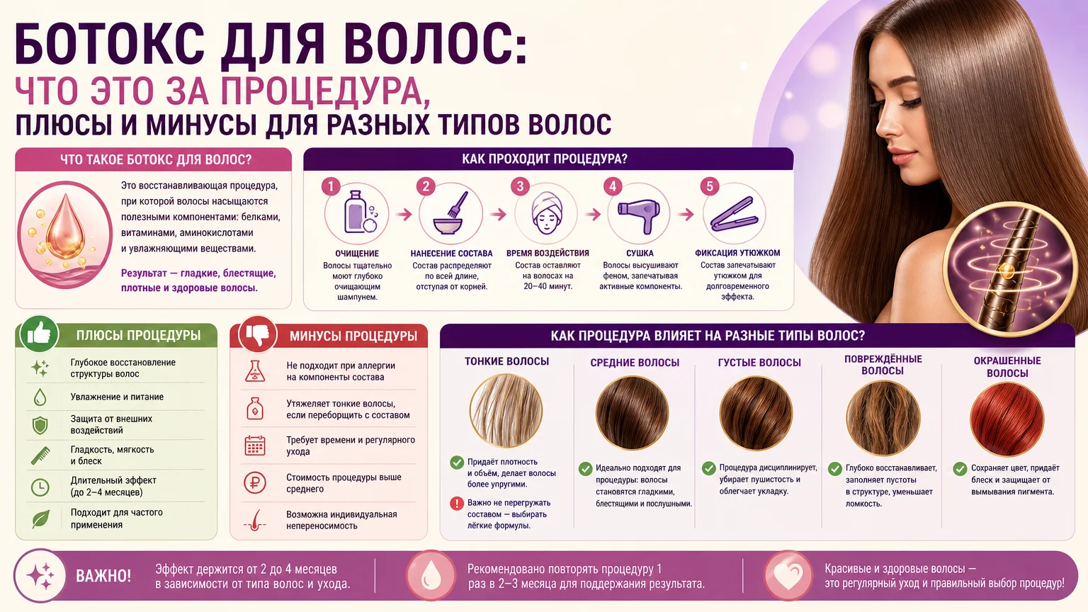 Ботокс для волос: что это за процедура, плюсы и минусы для разных типов волос