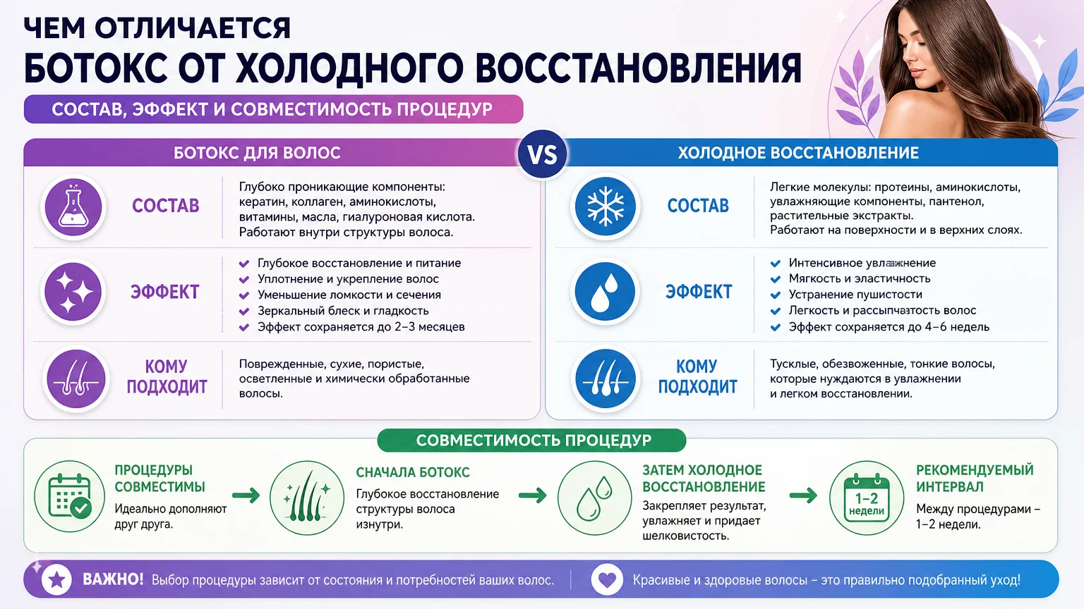 Чем отличается ботокс от холодного восстановления: состав, эффект и совместимость процедур