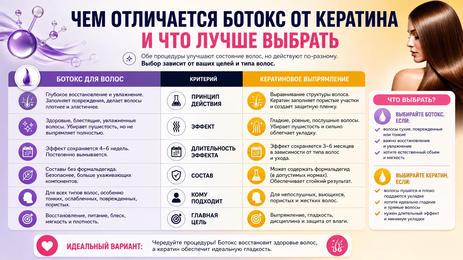 Чем отличается ботокс от кератина для волос и что лучше выбрать