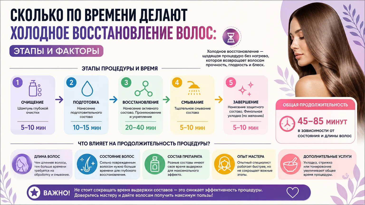 Сколько по времени делают холодное восстановление волос: этапы и факторы