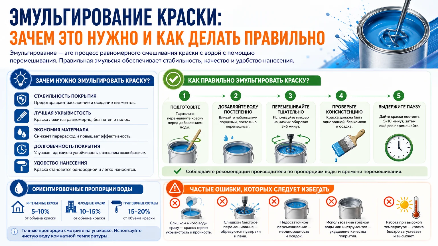 Эмульгирование краски: зачем это нужно и как делать правильно
