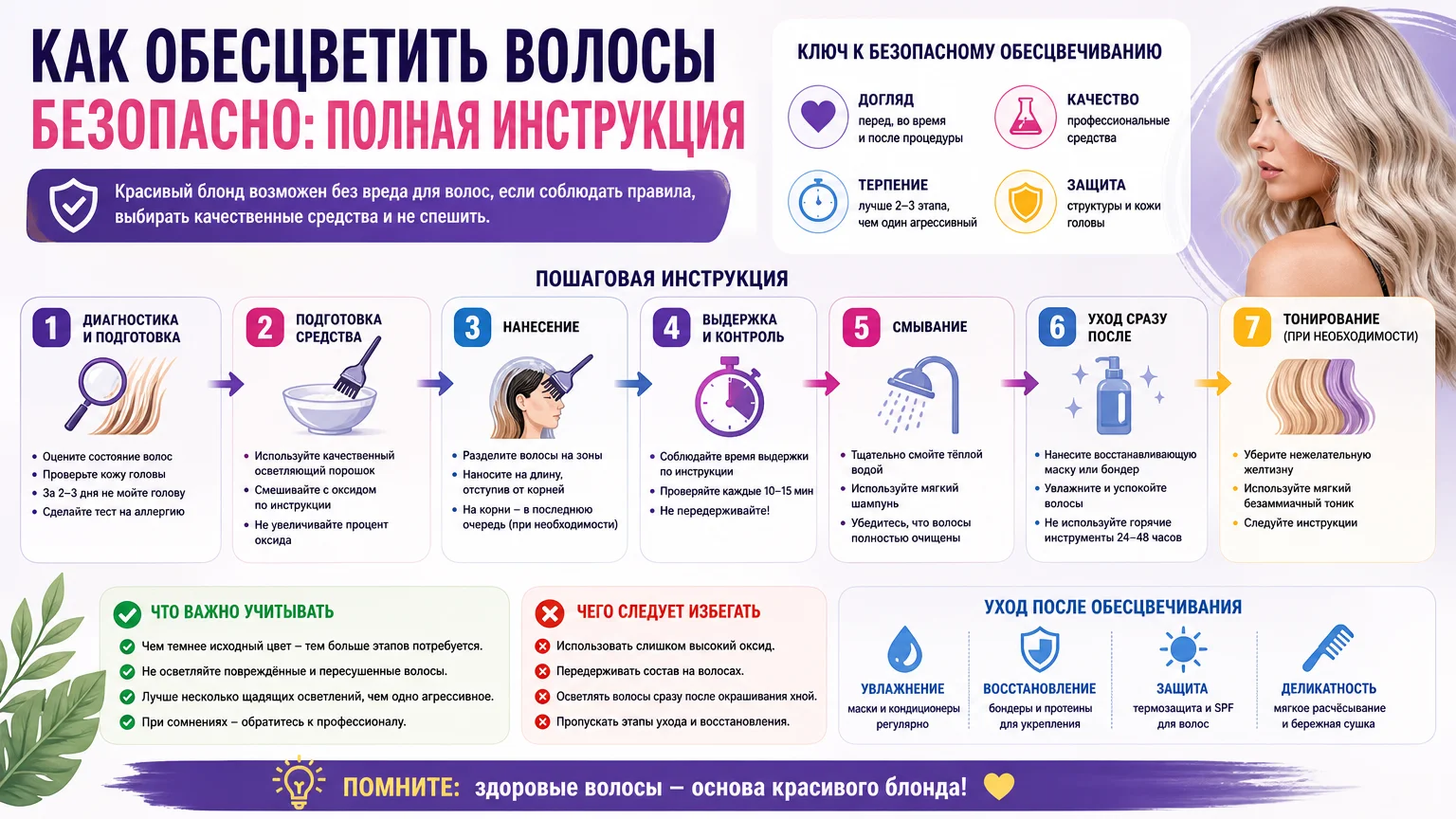 Как обесцветить волосы безопасно: полная инструкция