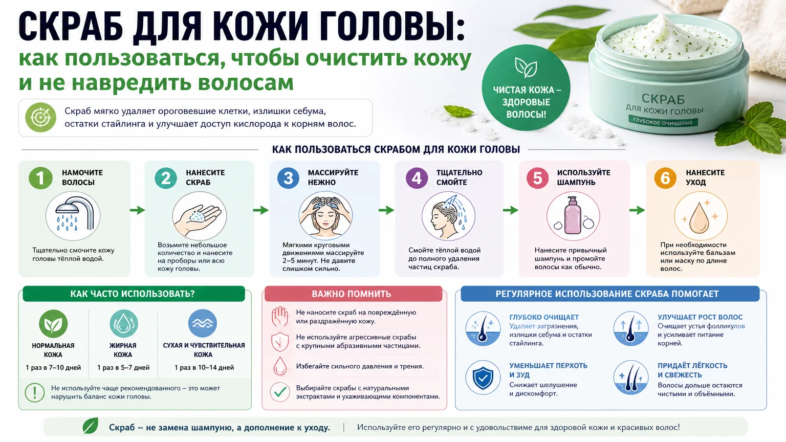 Скраб для кожи головы: как пользоваться, чтобы очистить кожу и не навредить волосам