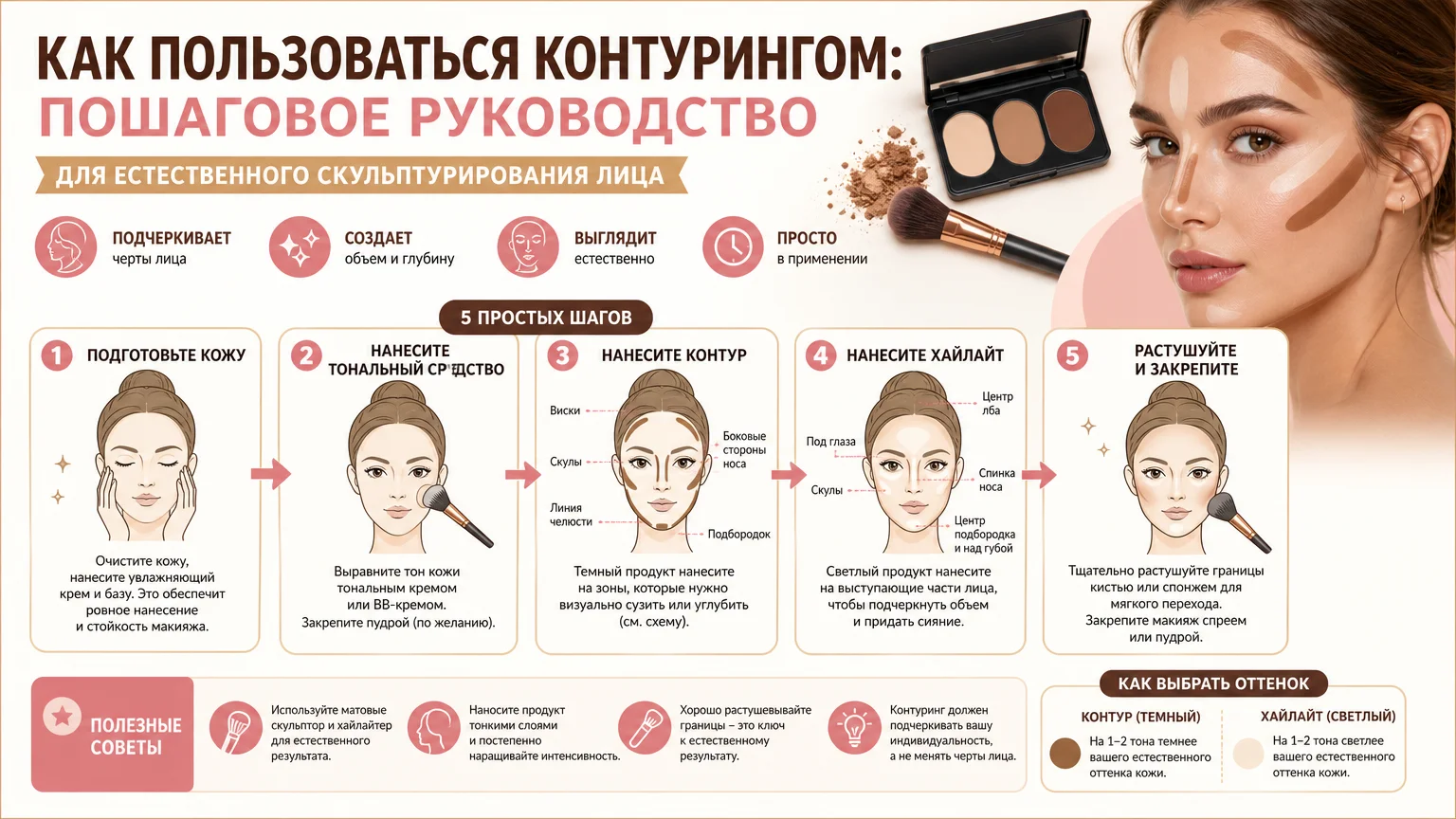 Как пользоваться контурингом: пошаговое руководство для естественного скульптурирования лица
