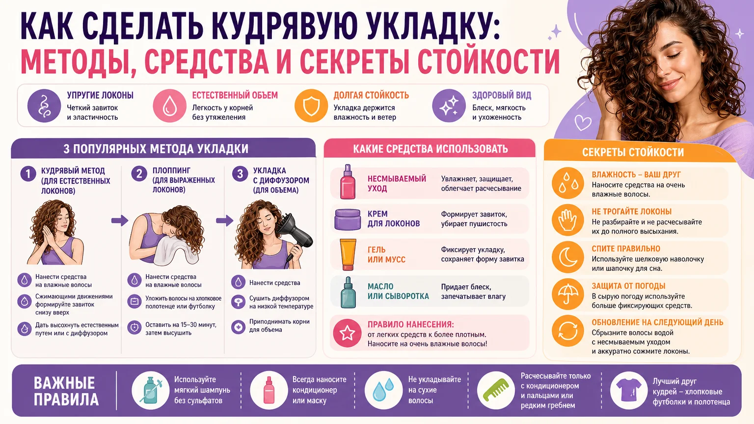 Как сделать кудрявую укладку: методы, средства и секреты стойкости