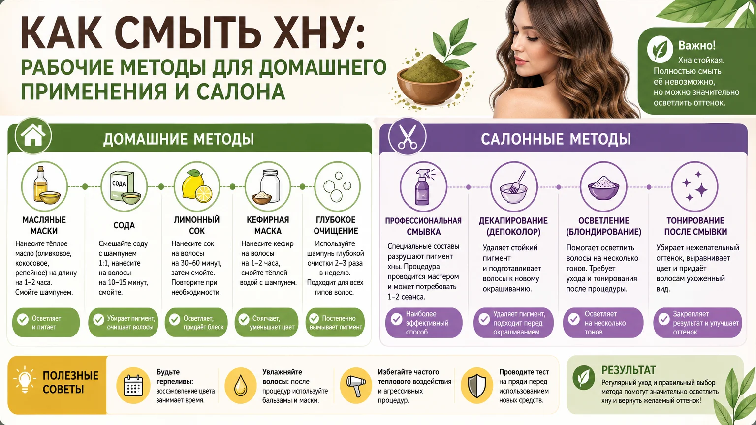 Как смыть хну: рабочие методы для домашнего применения и салона