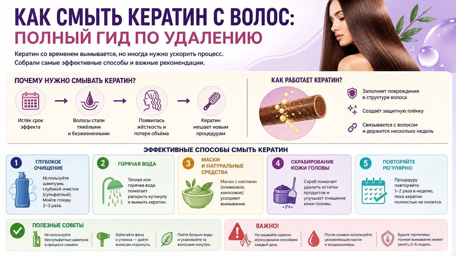 Как смыть кератин с волос: полный гид по удалению