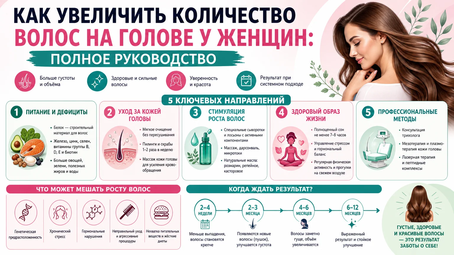 Как увеличить количество волос на голове у женщин: полное руководство