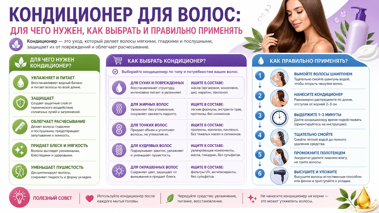 Кондиционер для волос: для чего нужен, как выбрать и правильно применять