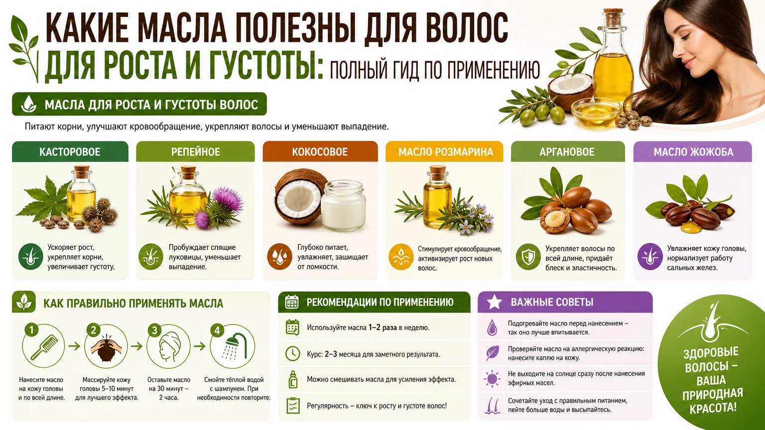 Какие масла полезны для волос для роста и густоты: полный гид по применению
