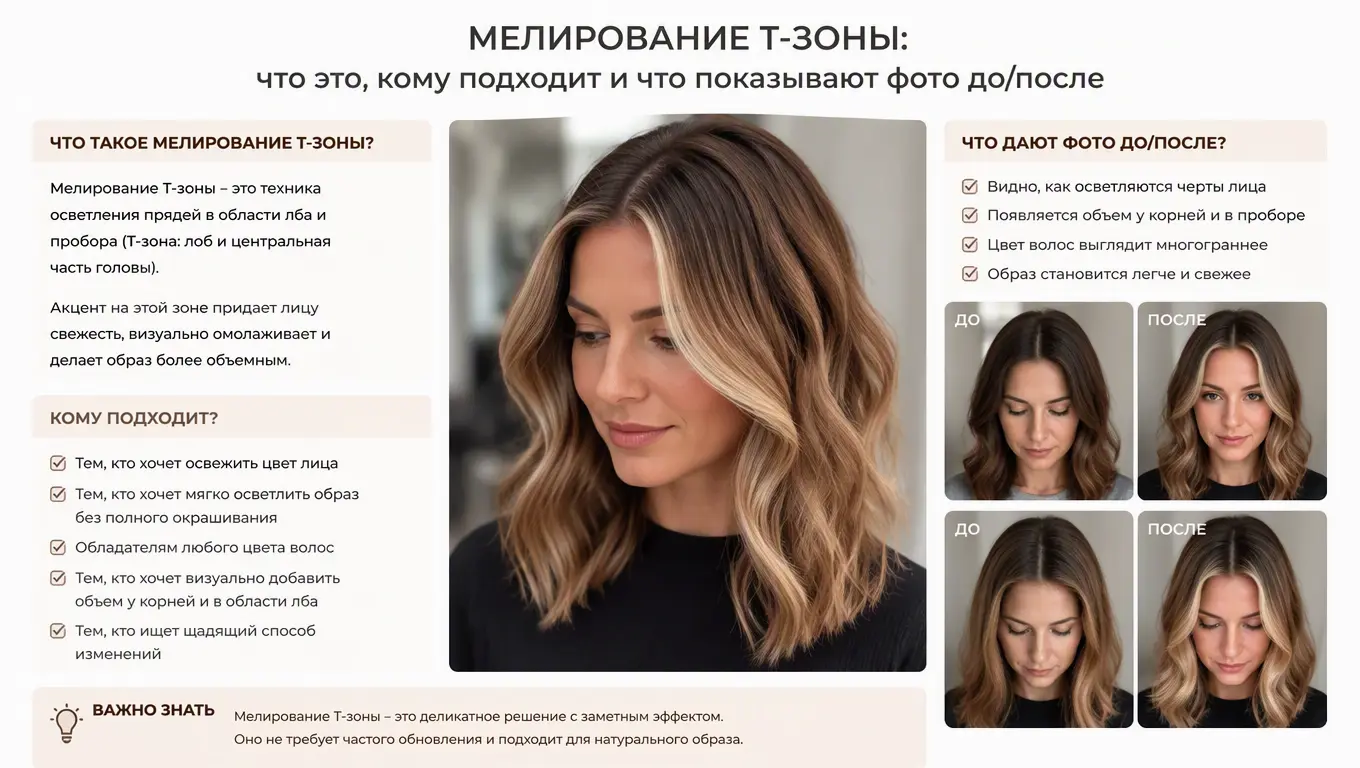 Мелирование Т-зоны: что это, кому подходит и что показывают фото до/после