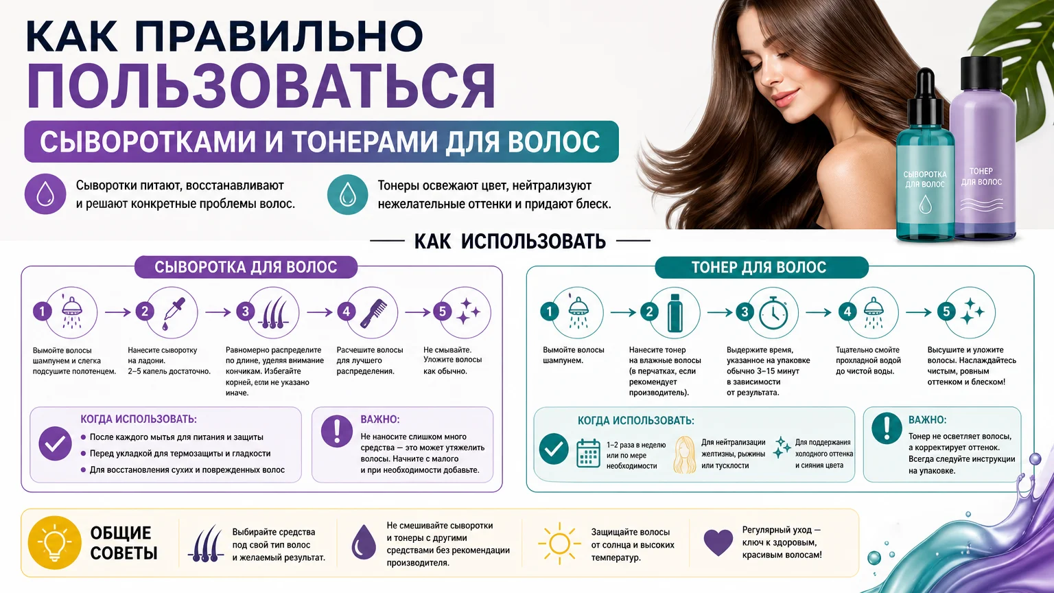 Как правильно пользоваться сыворотками и тонерами для волос