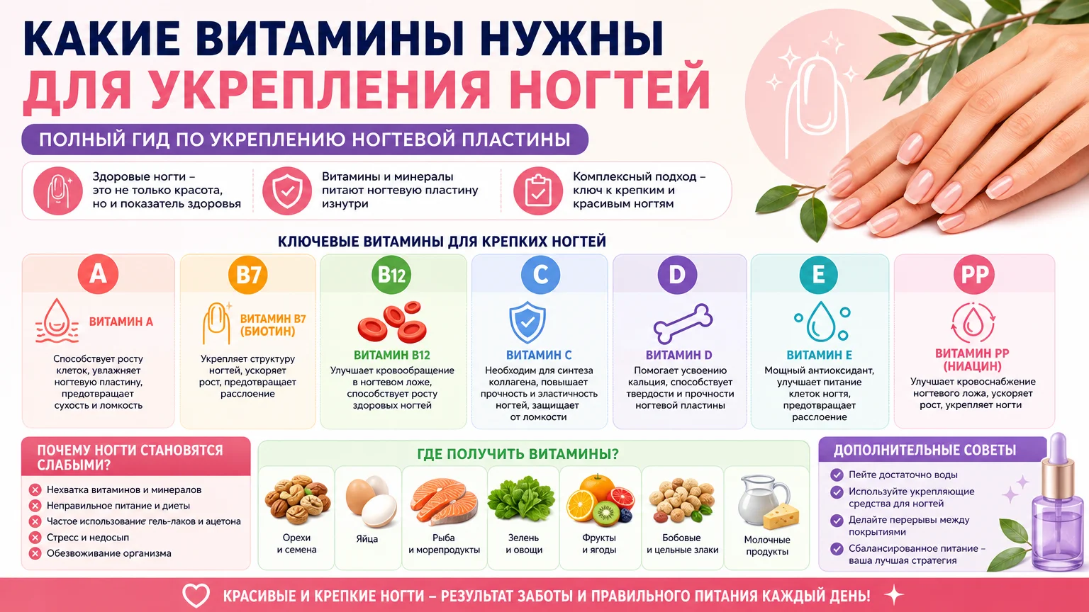Какие витамины нужны для укрепления ногтей: полный гид по укреплению ногтевой пластины