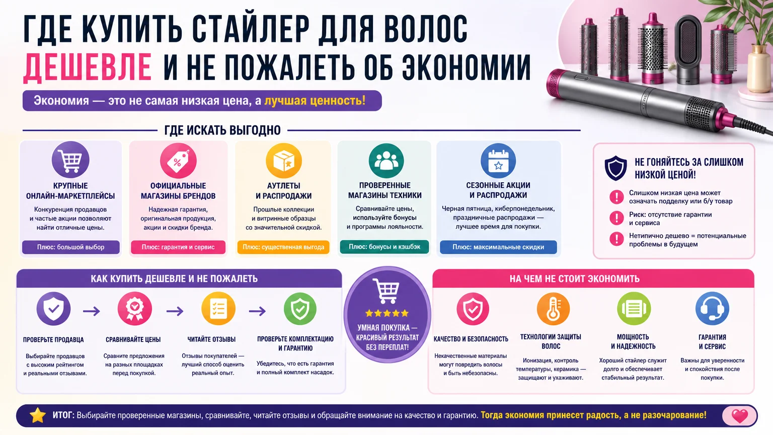 Где купить стайлер для волос дешевле и не пожалеть об экономии